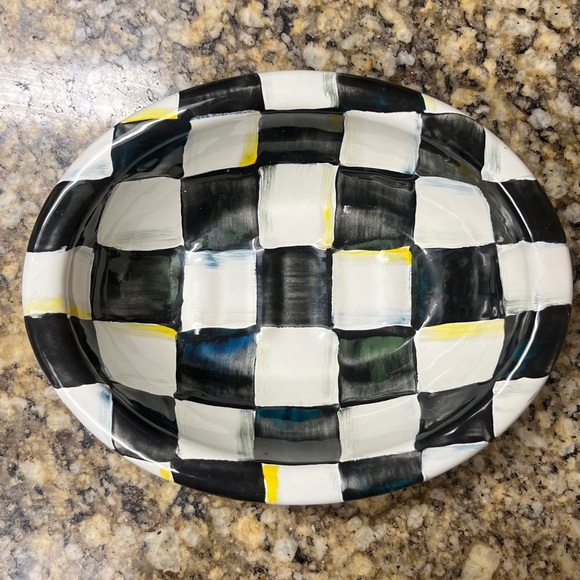 MacKenzie-Childs Courtly Check Oval Soap Dish - Picture 2 of 6